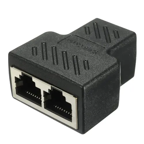 Lan splitter / rj45 splitter/ethernet splitter 1 to 2 Female 8P8C Network Plug Lan Coupler For Laptop, Router, Personal Computer,Modem Server (Black)