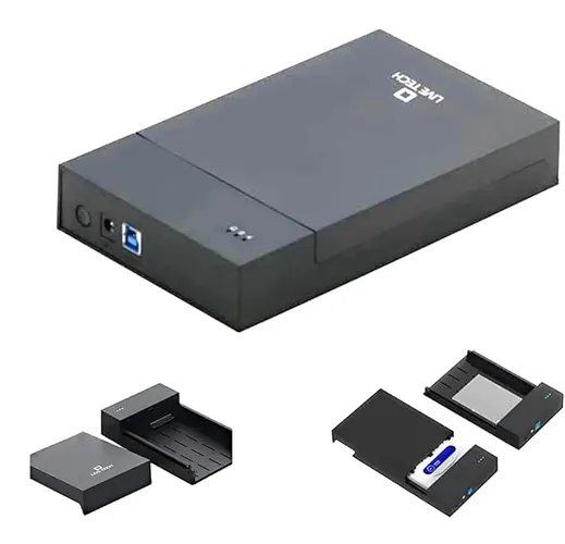 Live Tech 3.5/2.5 Inch SATA to USB 2.0 External Hard Drive Case for Laptop/Desktop/SSD HD