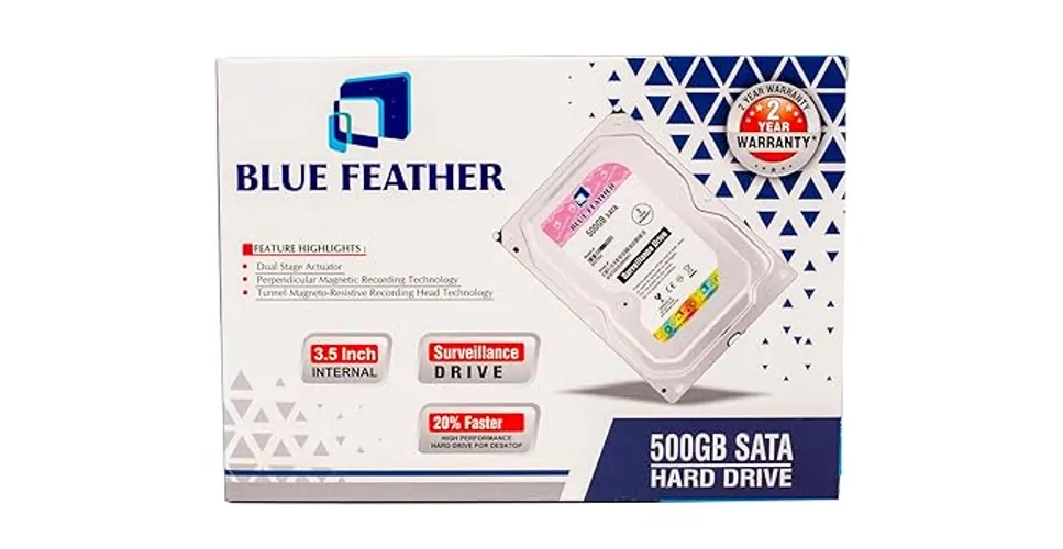 Blue Feather 500 GB 3.5 inch SATA Internal Hard Disk Drive for Desktop and Surveillance System