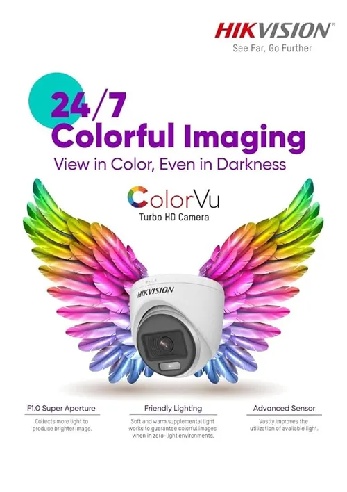 HIKVISION 5Mp/1080p [Built-in Audio Mic | Color Night Vision] Outdoor Wired Color CCTV Camera