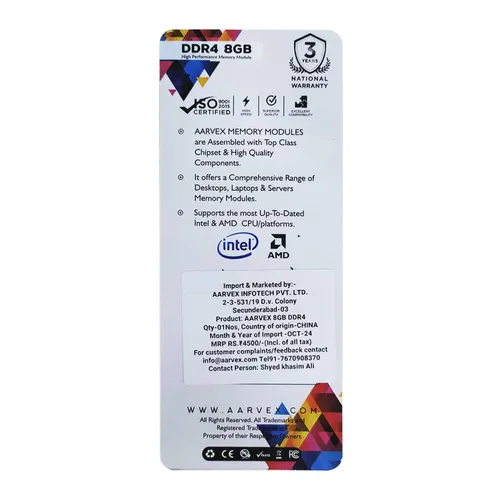 AARVEX DDR4 8GB 3200MHZ HEATSINK DESKTOP