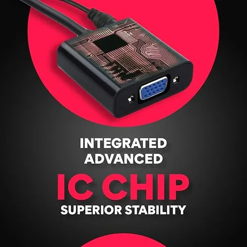 Coconut HDMI to VGA with Audio Adapter High Speed 4K HD Video Converter Gold Plated HDMI to VGA
