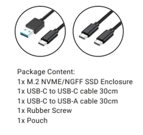 HAMMOK Bliss M.2 NVME /NGFF SSD Case USB 3.1 Gen 2 Enclosure, USB 3.1 Gen 2 (10 Gbps) to NVMe PCI-E M.2 SSD Case