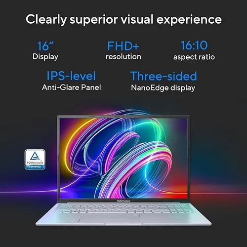 ASUS Vivobook 16X, Intel Core i5-12500H, 16" FHD+ 60Hz, Creator/Gaming Laptop (16GB RAM/512GB /RTX 2050/Win 11 home/Office 2021/Fingerprint /50WHr Battery/Cool Silver/1.80 kg)  K3605ZF-RP458WS