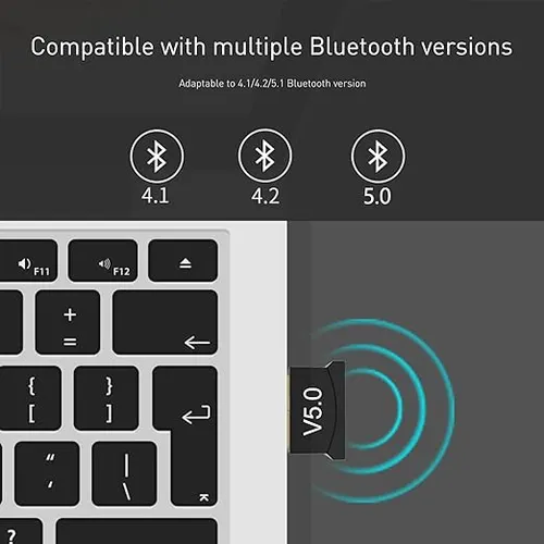 Bluetooth Adapter for PC, Wansurs USB Bluetooth Adapter 5.1 EDR, Bluetooth Dongle Wireless Bluetooth Receiver for Desktop, Laptop, Speaker, Mouse, Keyboard, Headphones Support Windows