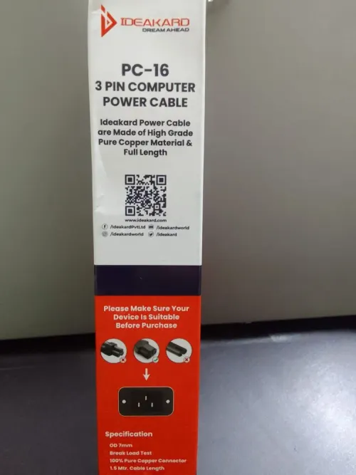IDEAKARD DESKTOP POWERCABLE 1.5MTR