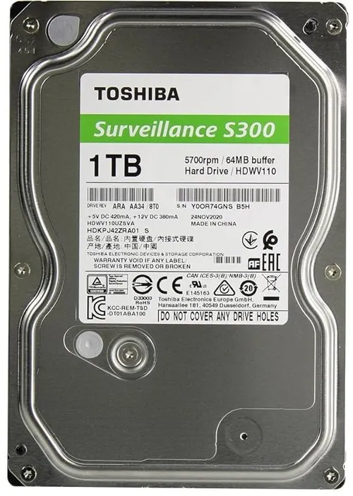 TOSHIBA S300 1TB 3.5 inch Surveillance Internal Hard Drive