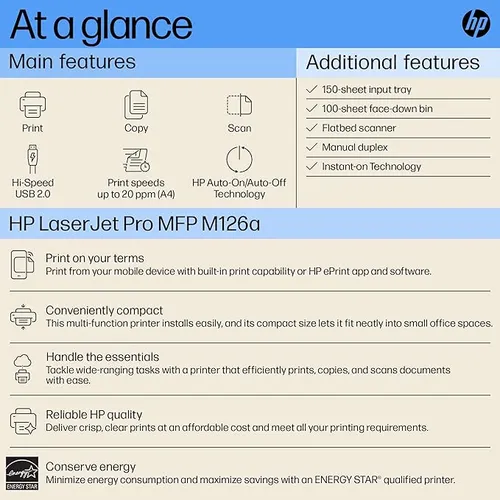 HP LASERJET M126A MFP PRINTER