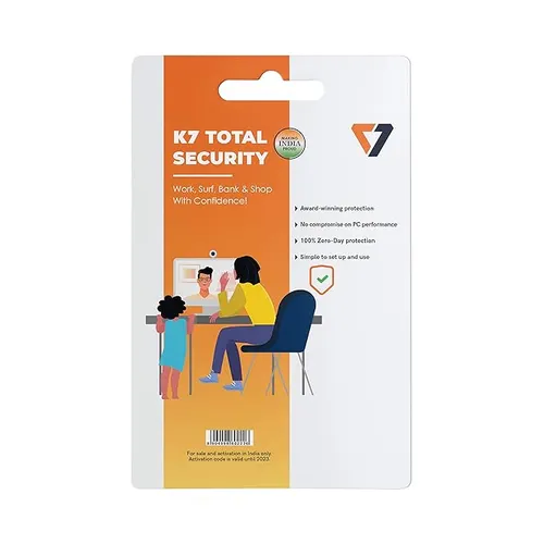 K7 Total Security - 3 PC, 1 Year (Activation Key Card / Voucher)