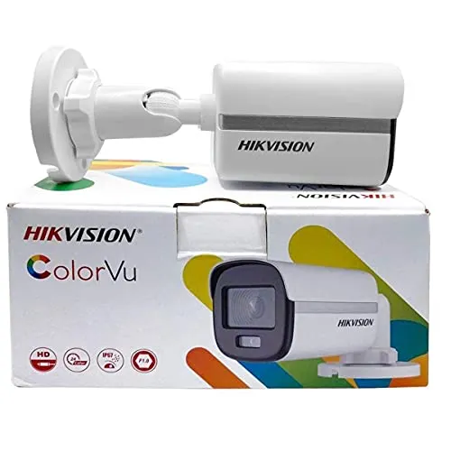 HIKVISION 2MP ColorVu Bullet Camera DS-2CE10DF0T-PFS IP67 White Wired 1Full HD 1080p