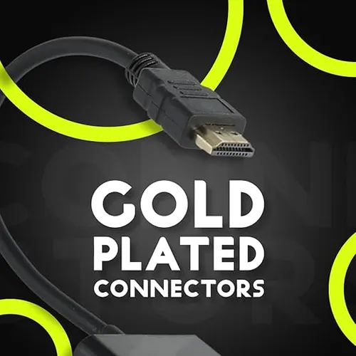 coconut HDMI to VGA Adapter High Speed 4K HD Video Converter Gold Plated HDMI to VGA (Male to Female) for Computer, Laptop, Xbox, HDTV
