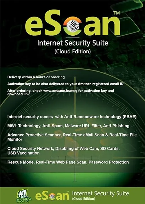eScan Internet Security Suite with Cloud Security Version 14 - 1 User, 1 Year