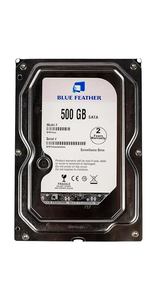 Blue Feather 500 GB 3.5 inch SATA Internal Hard Disk Drive for Desktop and Surveillance System