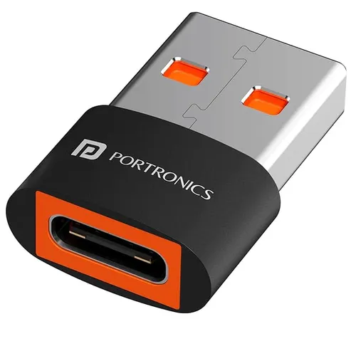 Portronics Bridge X USB 3.0 Type C Female to USB Male OTG Adapter, 5Gbps High Speed Data Transfer, Fast Charging, Compatible with Laptops, Tablets, Smartphone, Chargers and More Devices