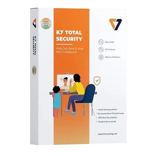 K7 Security K7, Total Security, 1 User, 13 Months, Email Delivery In 2 Hours, No Cd