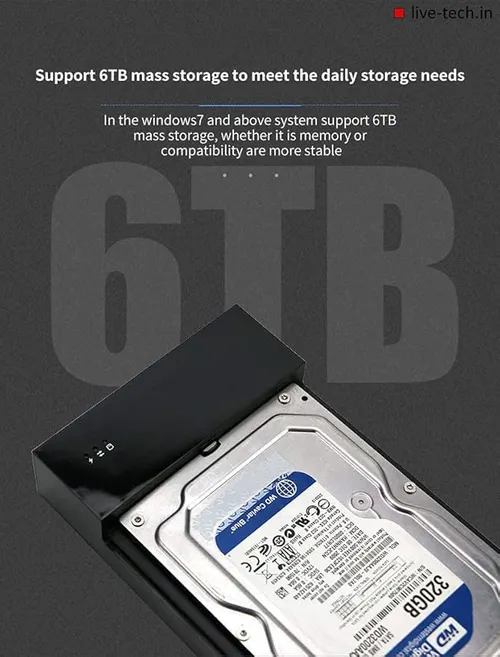 Live Tech 3.5/2.5 Inch SATA to USB 2.0 External Hard Drive Case for Laptop/Desktop/SSD HD