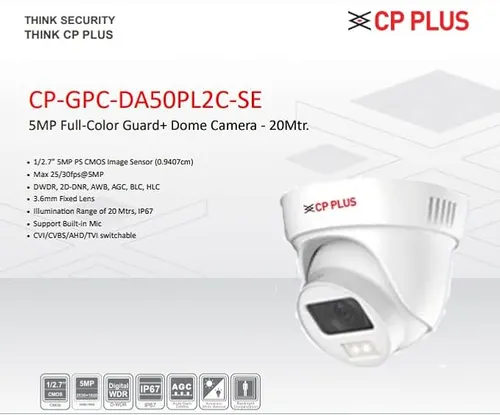 CP PLUS 5MP IR DOME CP-GPC-DA50PL2C-SE-0360